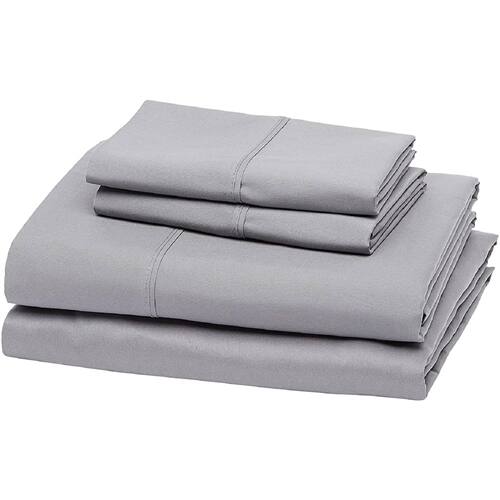 Front. SlickBlue - 100% Cotton 1000 Thread Count Sheet Set for Luxurious Softness - Grey.