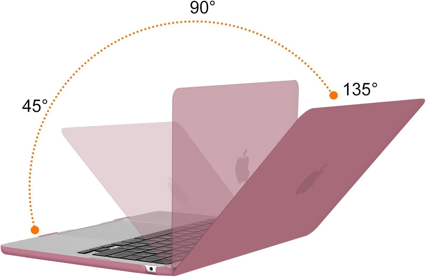 Back. mosiso - Case for MacBook Air 13 inch M5 M4 M3 M2 A3449 A3240 A3113 A2681 (2022-2026) - Dusty Rose.