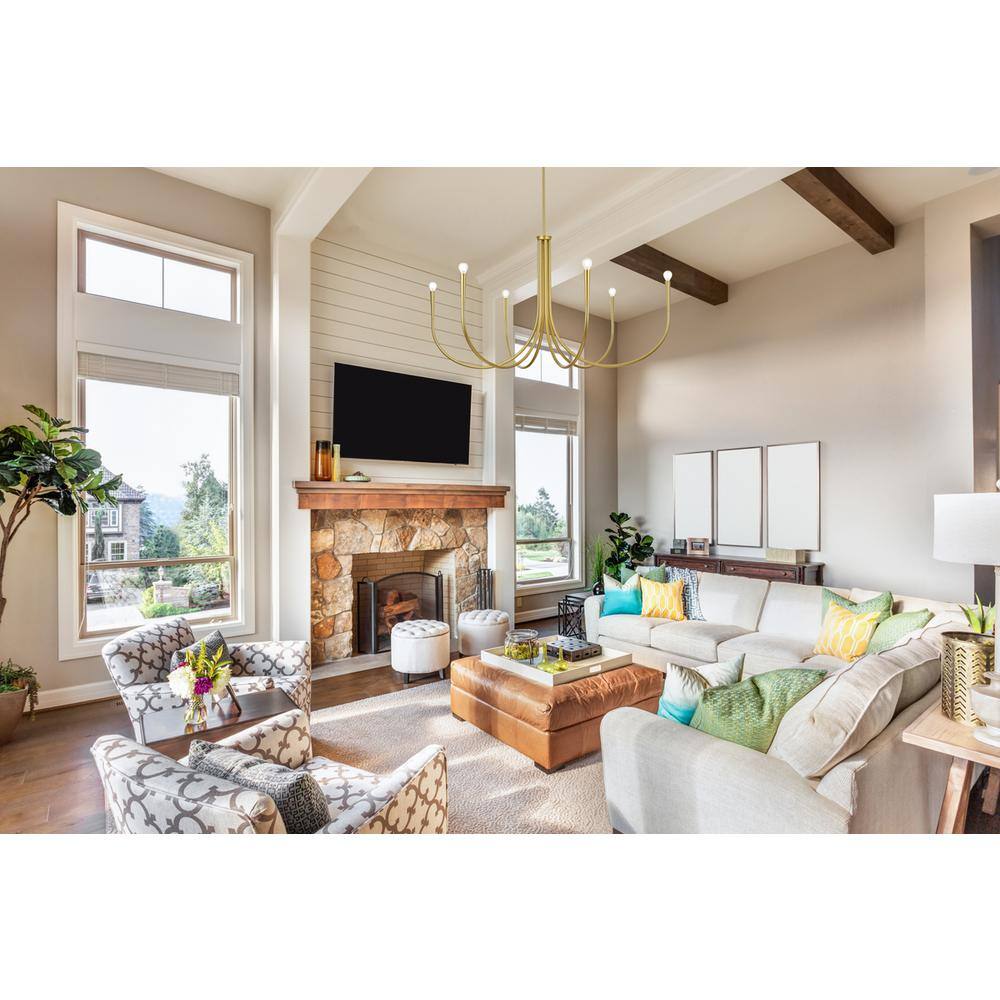 Angle. Living District - Layne 50 inch chandelier in Brass - Brass.