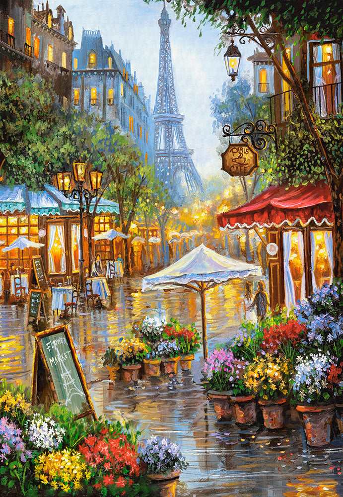 The text on the image is "PARIS CAFE FLOWER MARKET". The corrected text is "PARIS CAFE FLOWER MARKET".