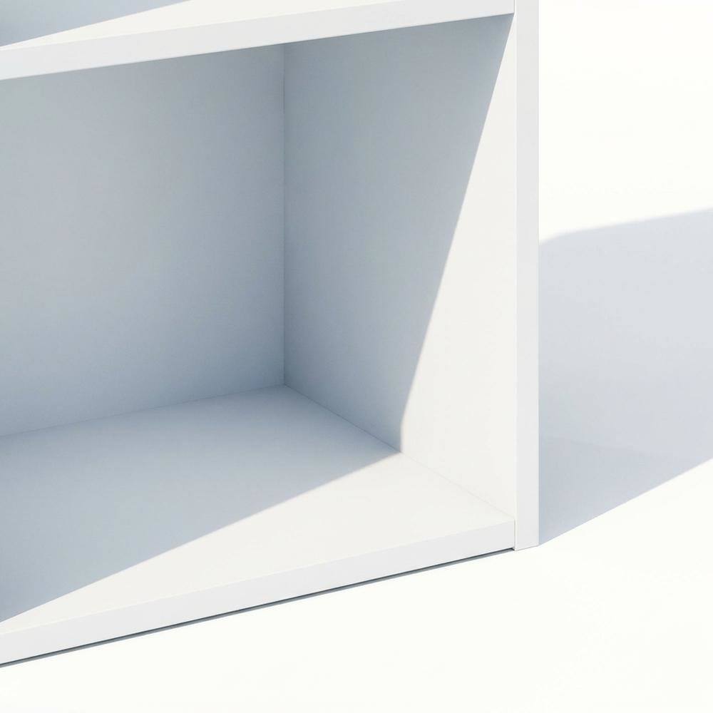 Back. FurniFact - Wooden 2-Tier Open Shelf Closet Organizer for Multi-Purpose Storage - White.