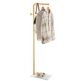 VEVOR - Coat Rack, Freestanding Coats Rack Stand with Quartz Stone Base & 3 Round Hooks, Free Standing Hall Coat Tree - Gold