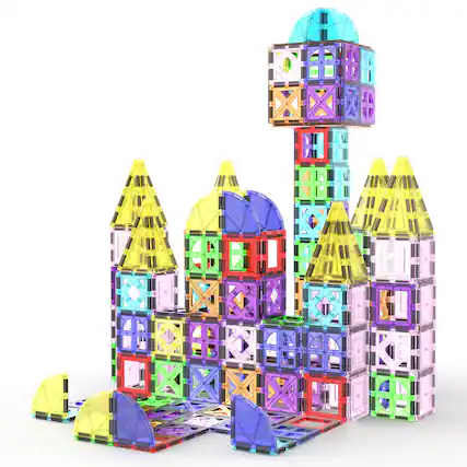 Front. PicassoTiles - PicassoTiles Magnetic Tiles for Kids – 36PCS STEM Construction Building Blocks Educational Toy Set.