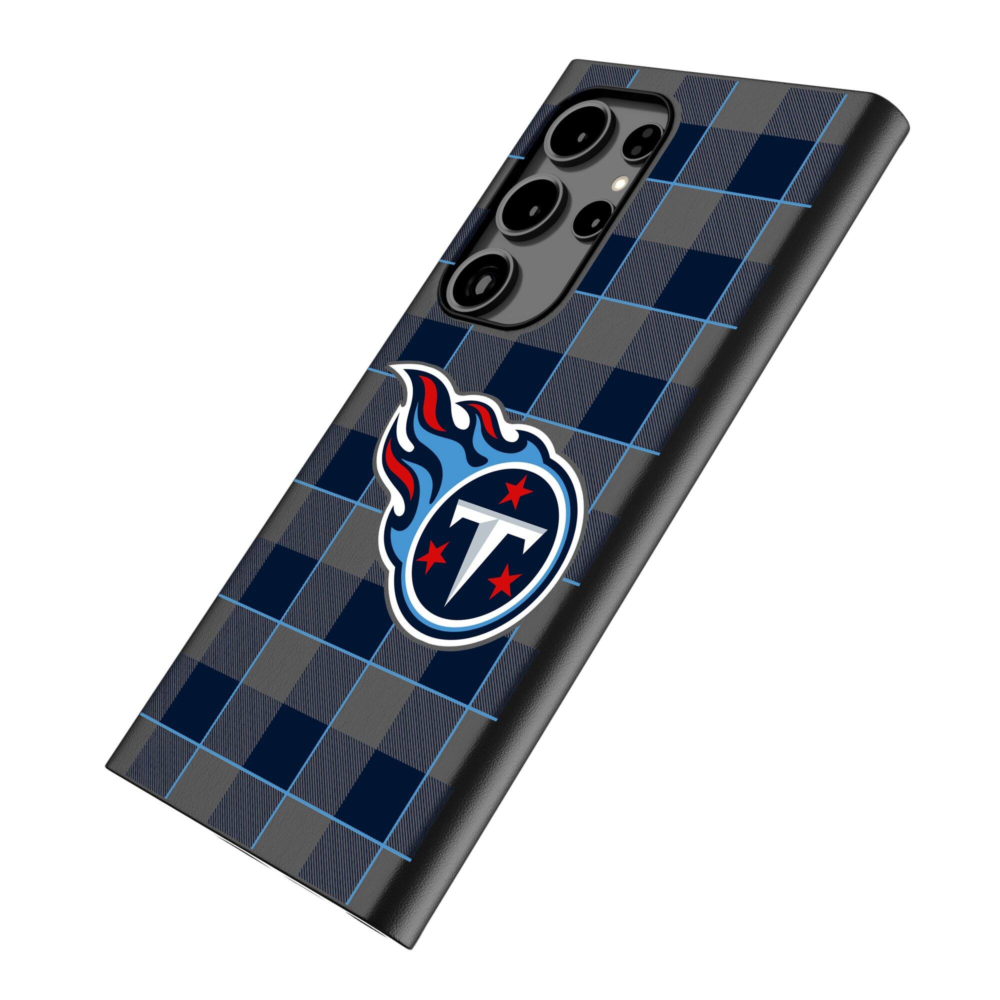 Alt View 1. Keyscaper - Tennessee Titans Plaid Galaxy Magnetic Bump Case - S24 - Black.