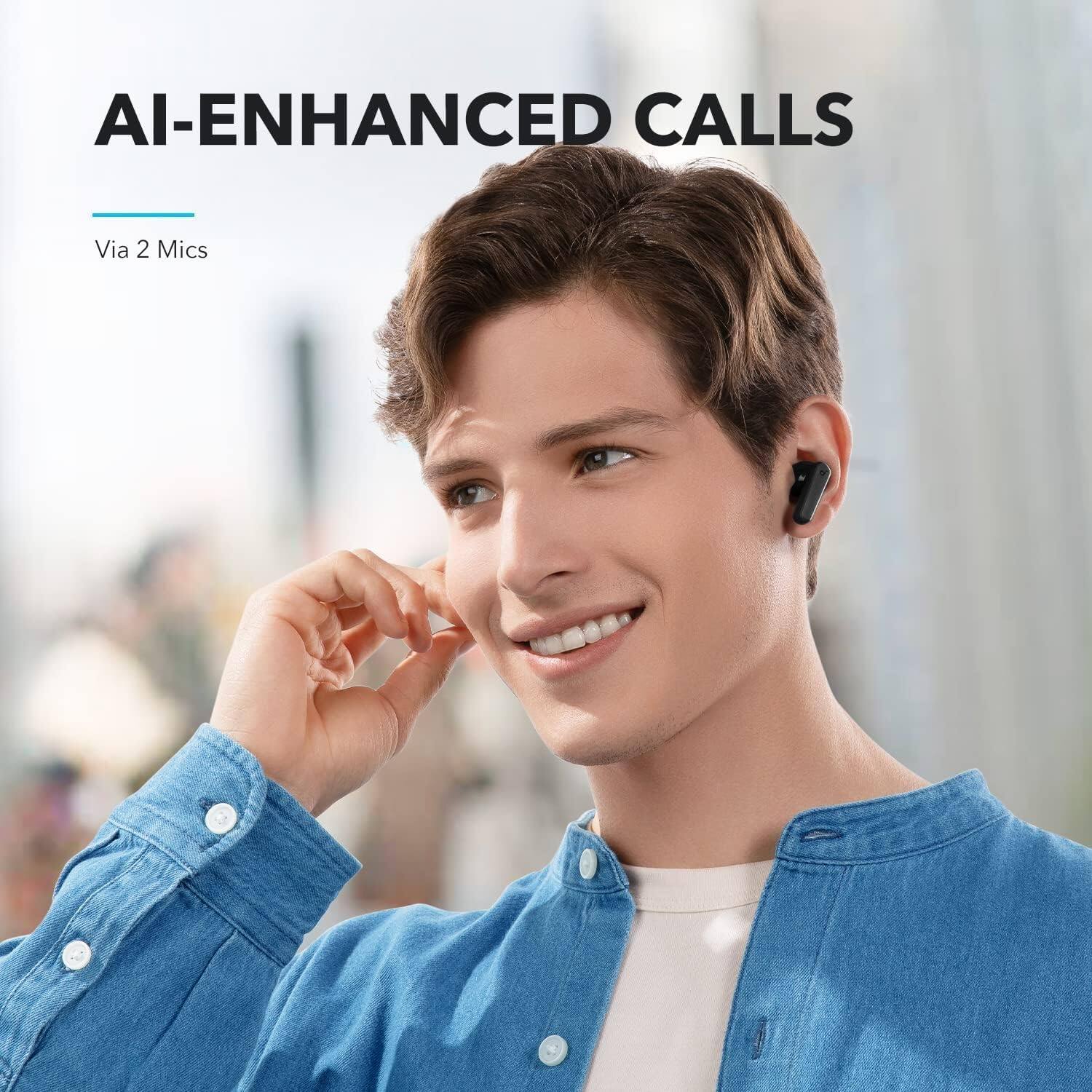 AI-ENHANCED CALLS  
Via 2 Mics