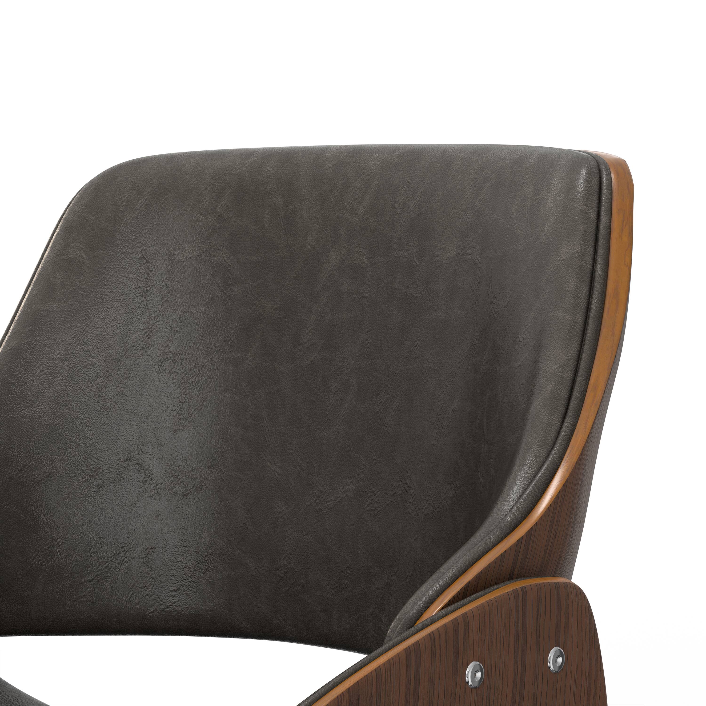 Alt View 4. Simpli Home - Malden Bentwood Dining Chair with Wood Back in Distressed Brown Vegan Faux Leather - Distressed Brown.