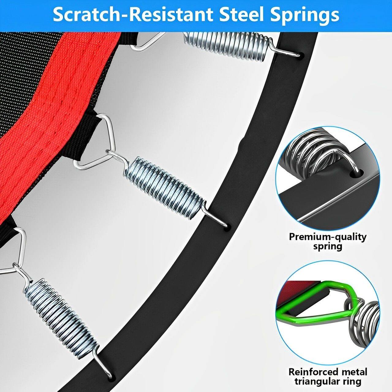 Scratch-Resistant Steel Springs

Premium-quality spring

Reinforced metal triangular ring