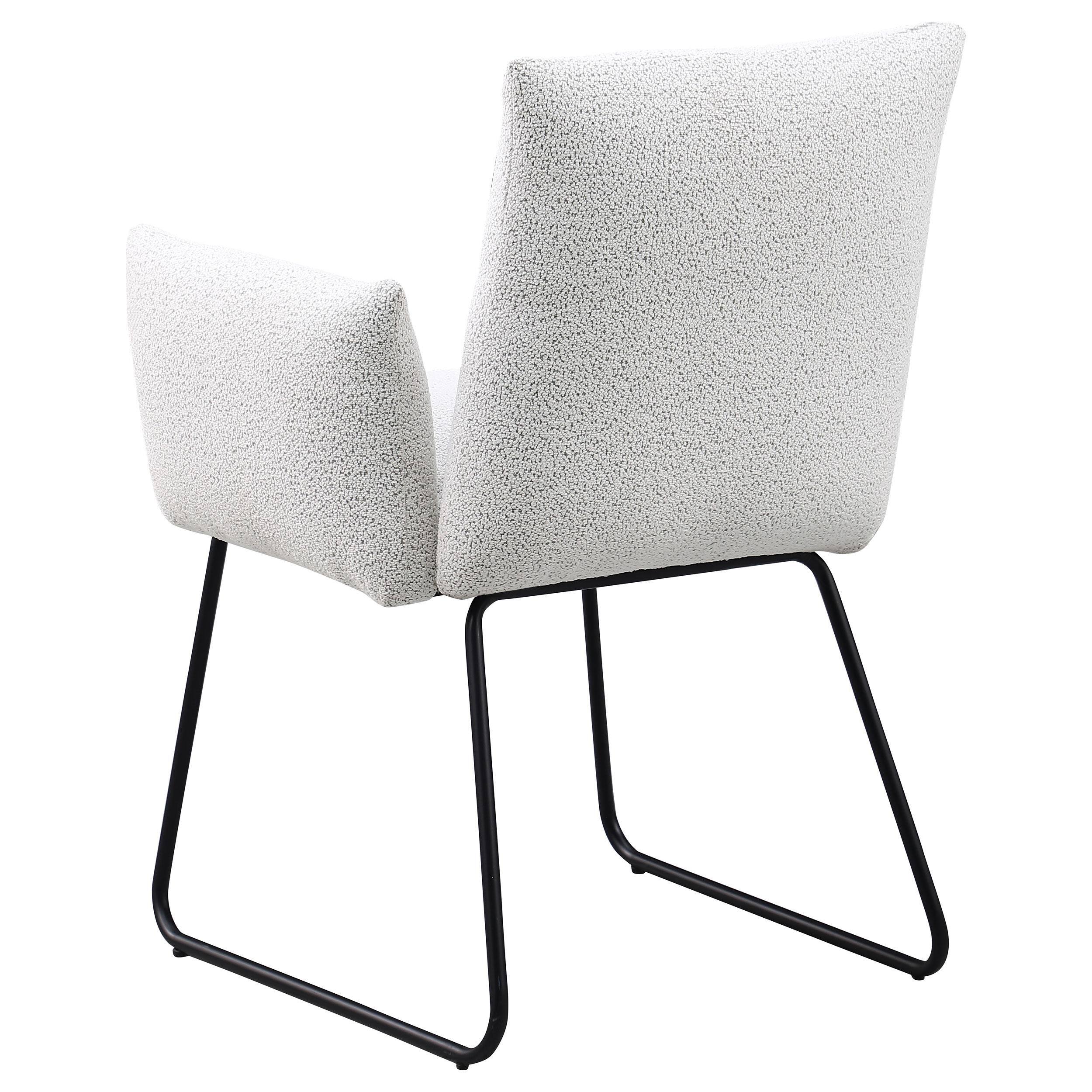 Alt View 2. Manhattan Lane - Acko Dining Chair Set of 2, Light Gray Fabric, Black Metal Frame - Gray, Black.