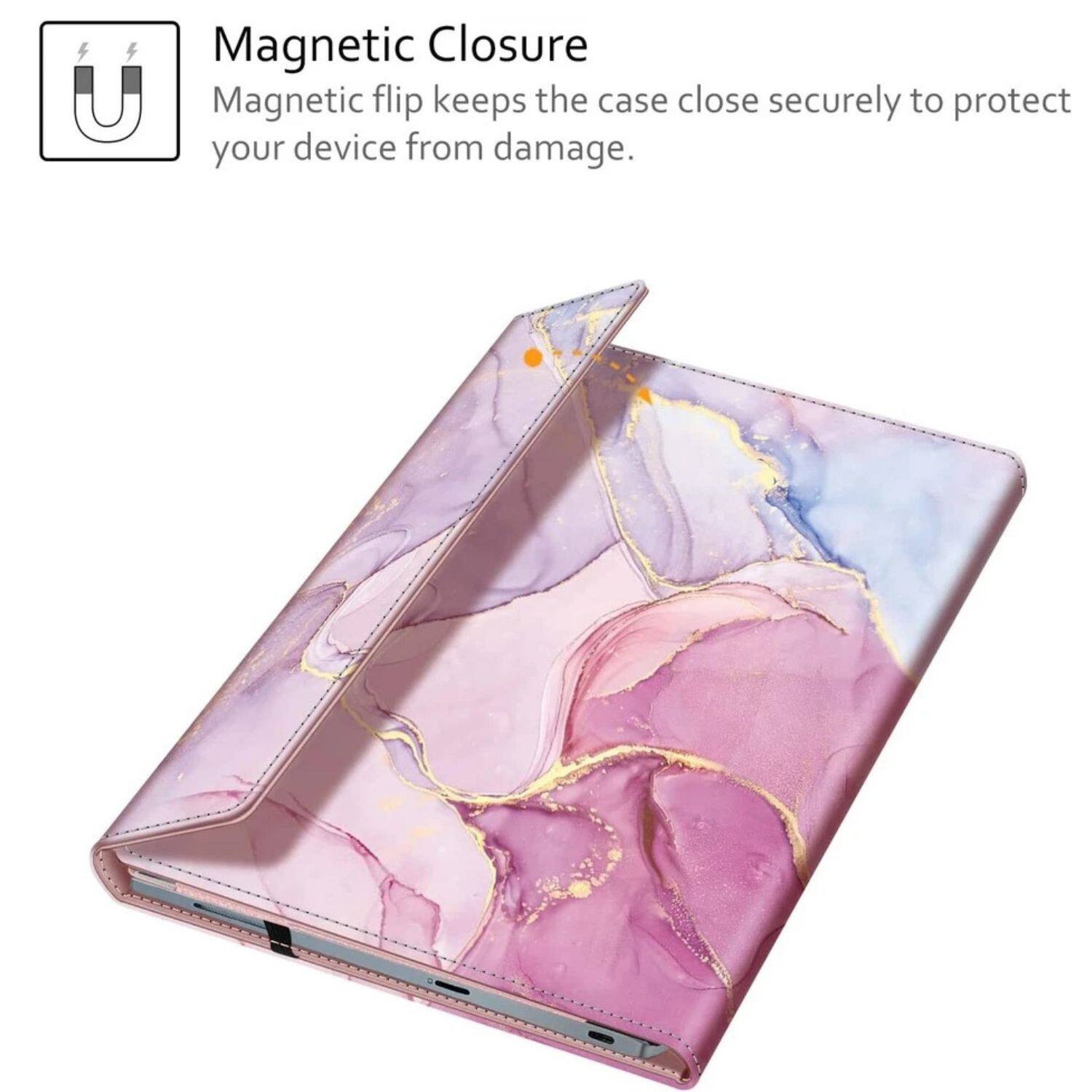 Magnetic Closure  
Magnetic flip keeps the case close securely to protect your device from damage.