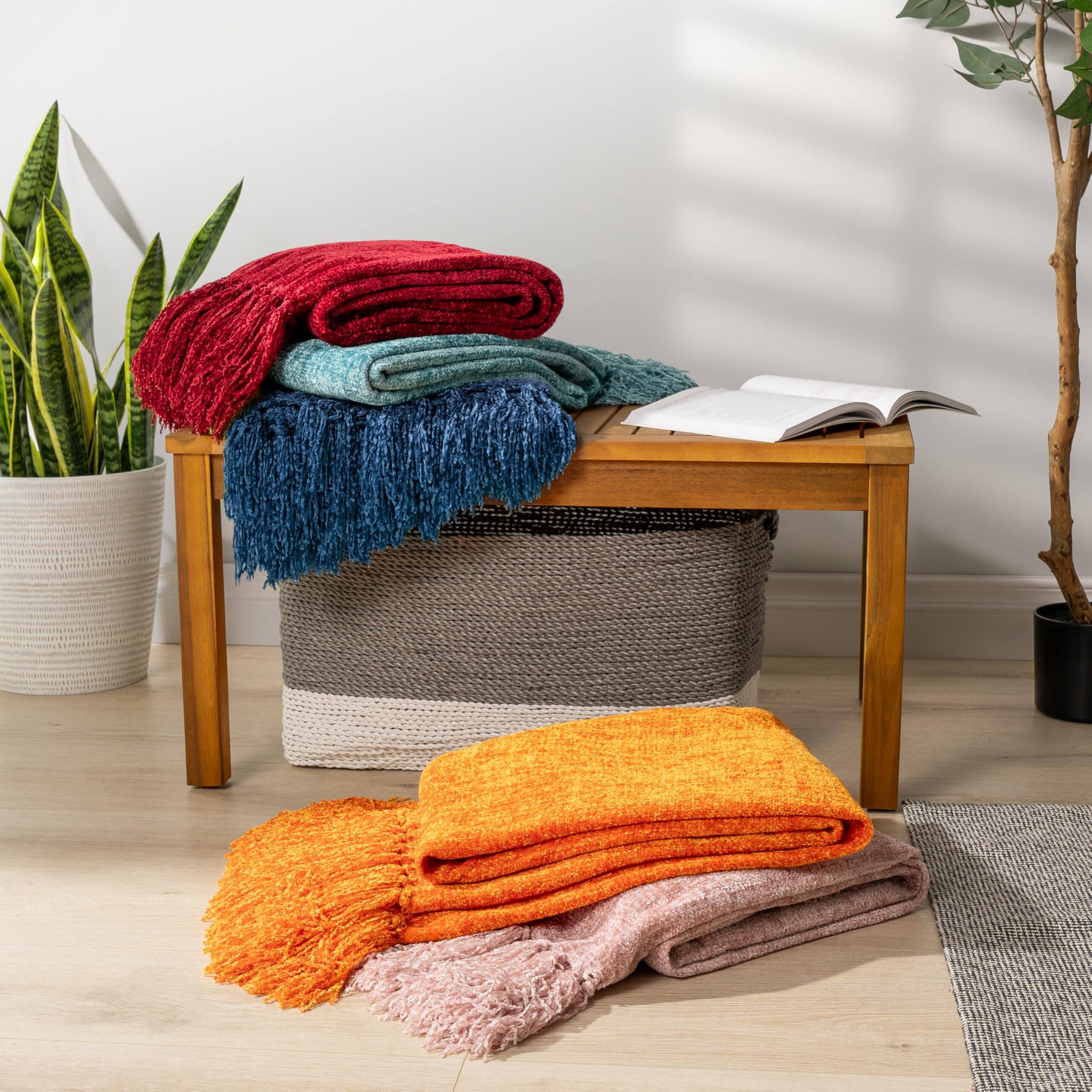 Alt View 7. Paradigms Interiors - Chenille Throw Blanket For Couch Sofa Soft Knit With Tassel Decorative Bed Chair Living Room SOFT CHENILLE ... - Light Grey-50 x 60 Inches - Throw.