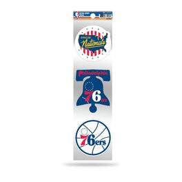 Rico Industries - Philadelphia 76ers NBA 3 Piece Retro Spirit Decals - Multi