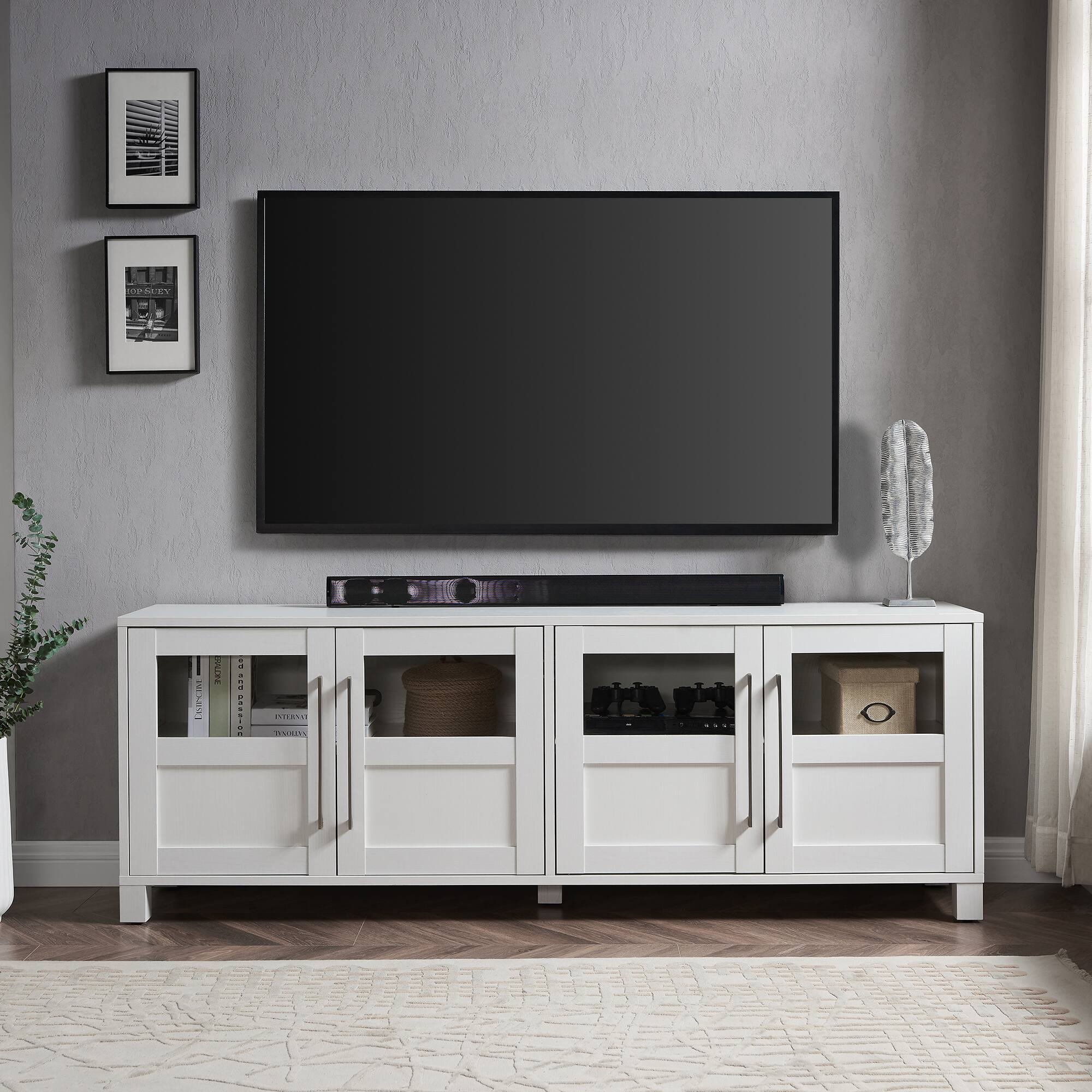 Alt View 1. Hudson&Canal - Holbrook TV Stand for Most TVs up to 75" - White.