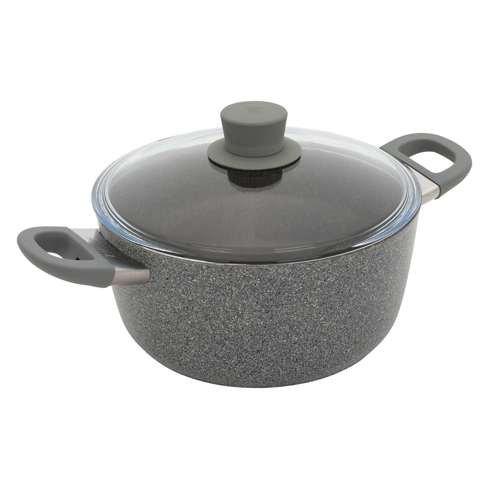 Front. ZWILLING - ZWILLING Parma Plus 4.8-qt Aluminum Nonstick Dutch Oven with Lid - Grey.