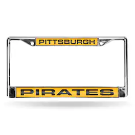 Rico Industries - Pittsburgh Pirates Baseball Chrome Metal Laser Cut License Plate Frame - Multi