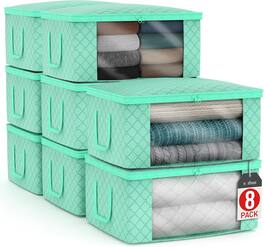 Sorbus - Medium Clothes Storage Bags - Foldable Blanket Storage Bins for Organizing Bedroom, Closet, Clothing - Teal