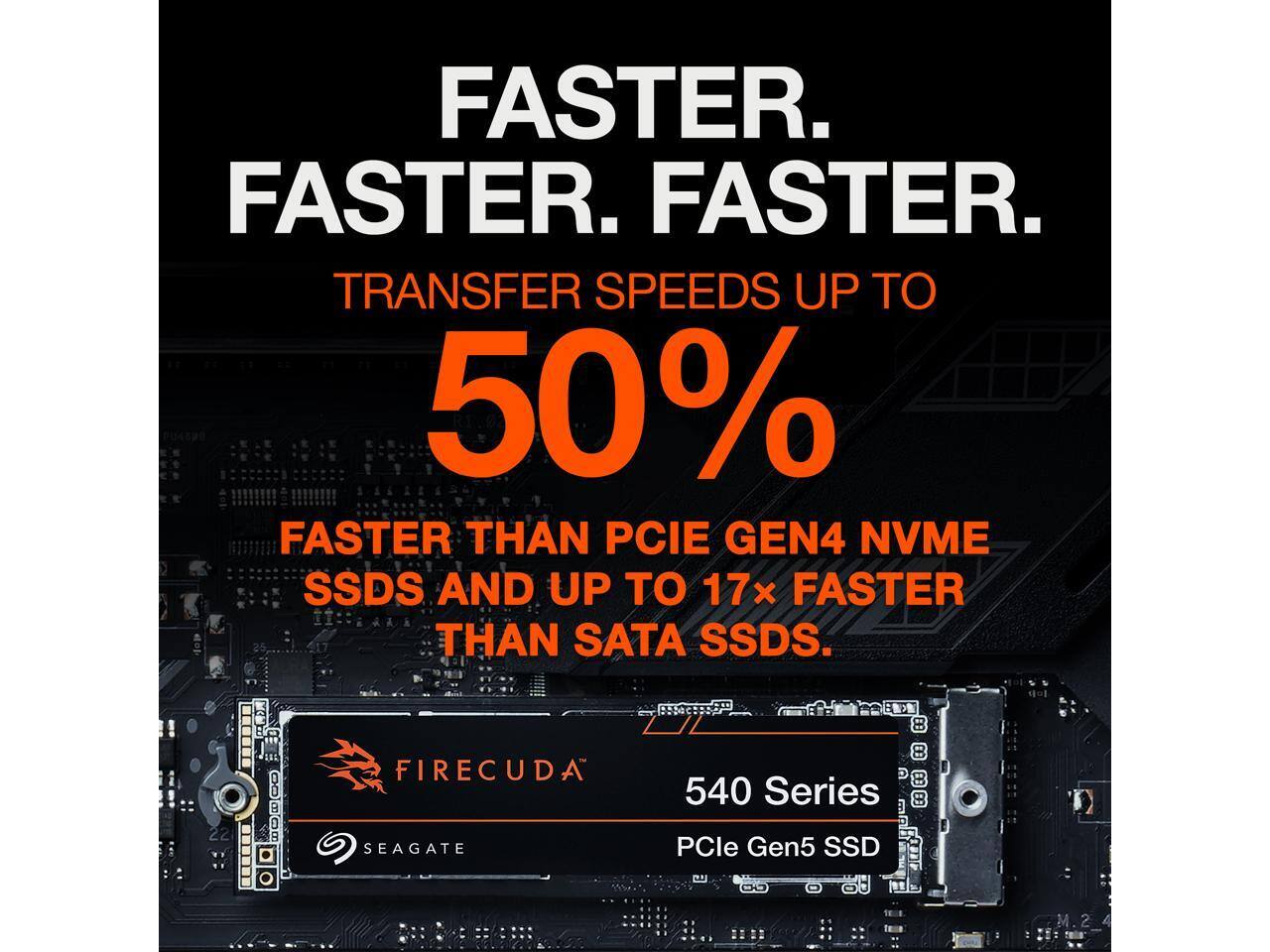 Seagate FireCuda 540 NVMe Gen5 1TB M.2 SSD (PCIe 5.0 x4, 3D TLC