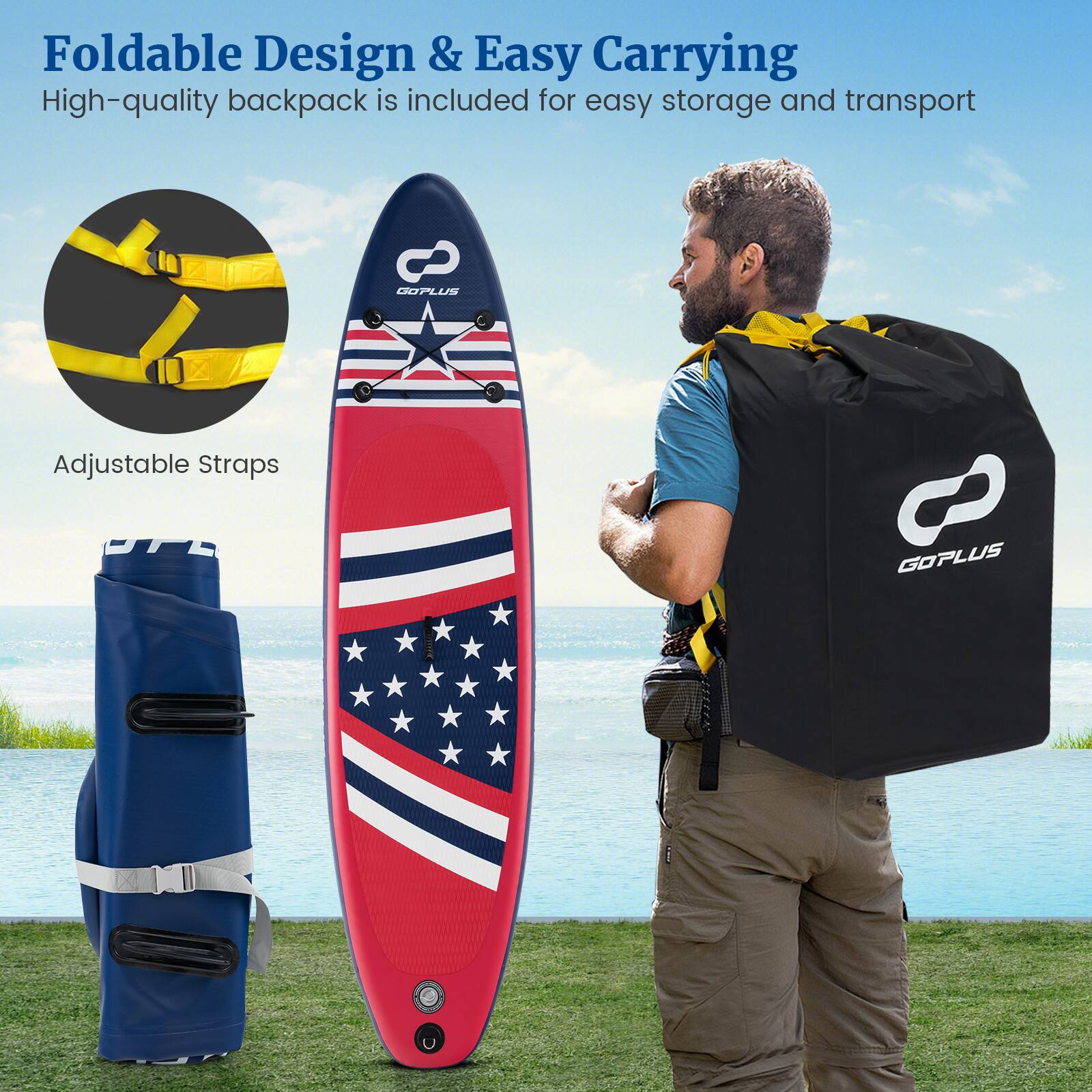 Foldable Design & Easy Carrying: High-quality backpack included for easy storage and transport. Adjustable Straps.