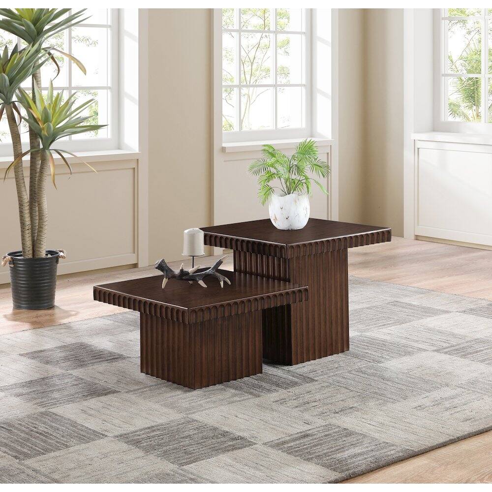 Alt View 1. Meridian Furniture - Spencer Brown Oak Veneer Coffee Table - Brown.