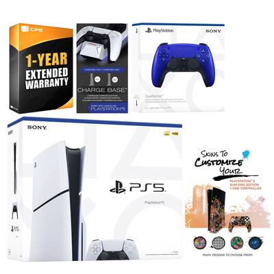 Playstation 5 Slim Disc with Extra Controller, Charging Dock