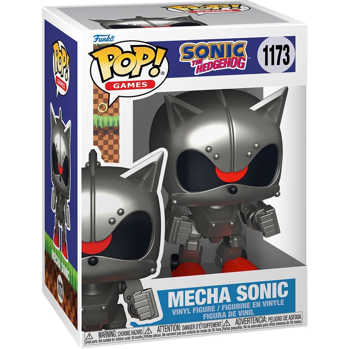 OP d Funko P P SONIC - 1173 POP! THE HEDGEHOG GAMES GAMES SPNC MEHA SONIC FIGURINE EN VINYLE FIGURE / VINYL DE VINIL FIGURA PELIGRO DE ASFIXIA D'TOUFFEMENT ADVERTENCIA: adecuado para mios menores de 36 meses DANGER pequetas. N es HAZARO. ATTENTION: Bx enfants de noine de 36 mois. Partes WARNING: CHOKING Prttes pices. N convient gas chilcren under 36 months Not tsutable o Smal parts