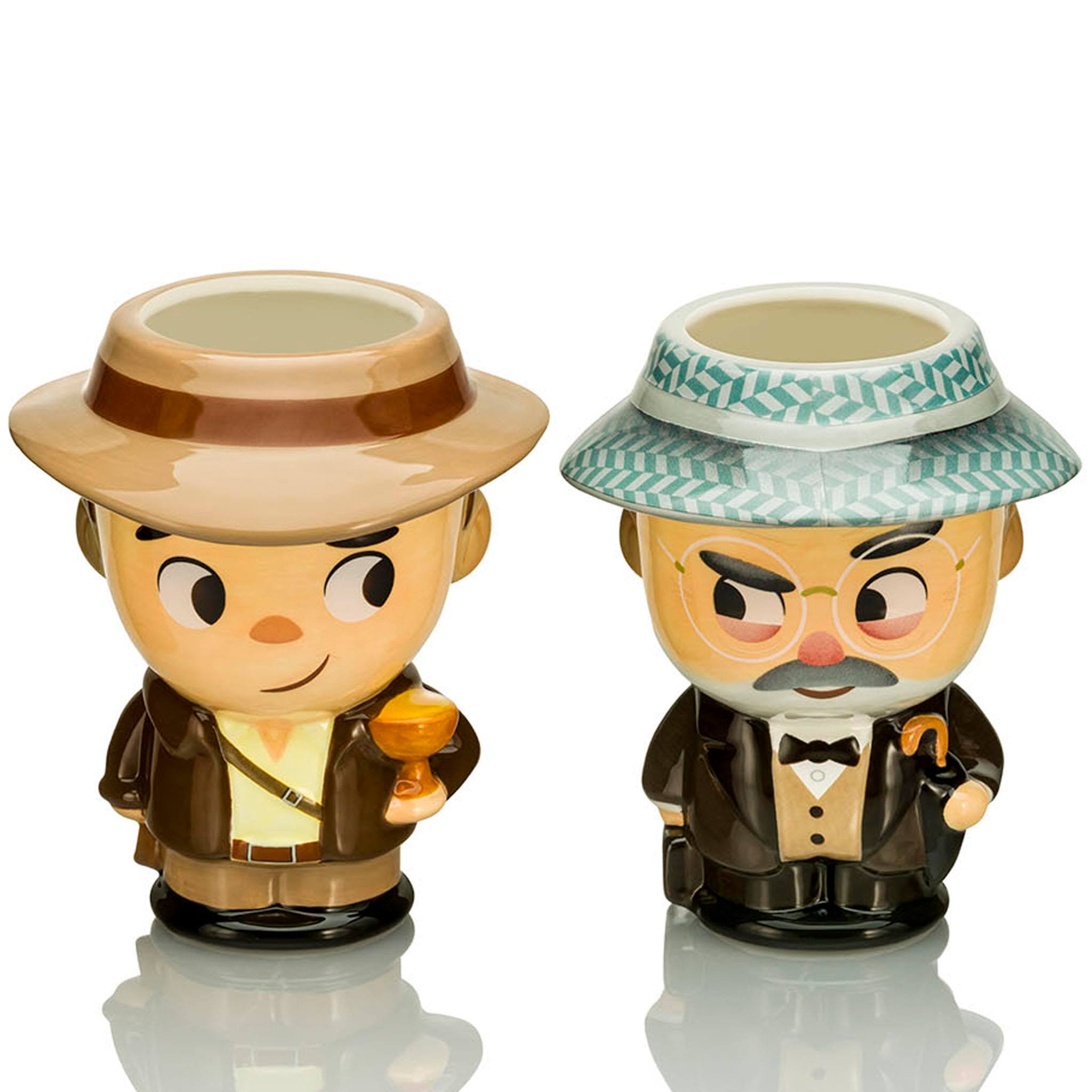 Front. Beeline Creative - Indiana Jones & Henry Jones Limited Edition 20oz Cupful of Cute Mug Set - Brown.