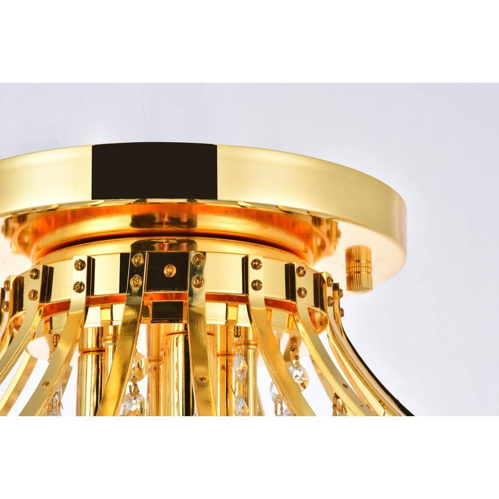 Alt View 2. Elegant Lighting - Toureg 6 light Gold Flush Mount Clear Royal Cut Crystal - Gold.
