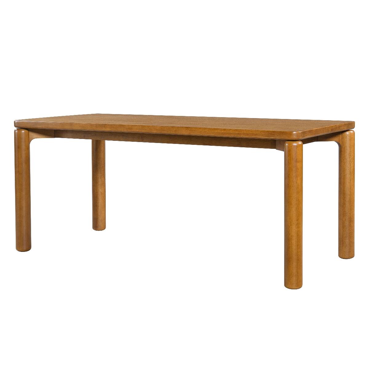 Alt View 8. Loheer - Loheer Solid Rubber Wood Dining Table, Walnut Rectangular Table for 6 to 8, 70.28 in. - Walnut.
