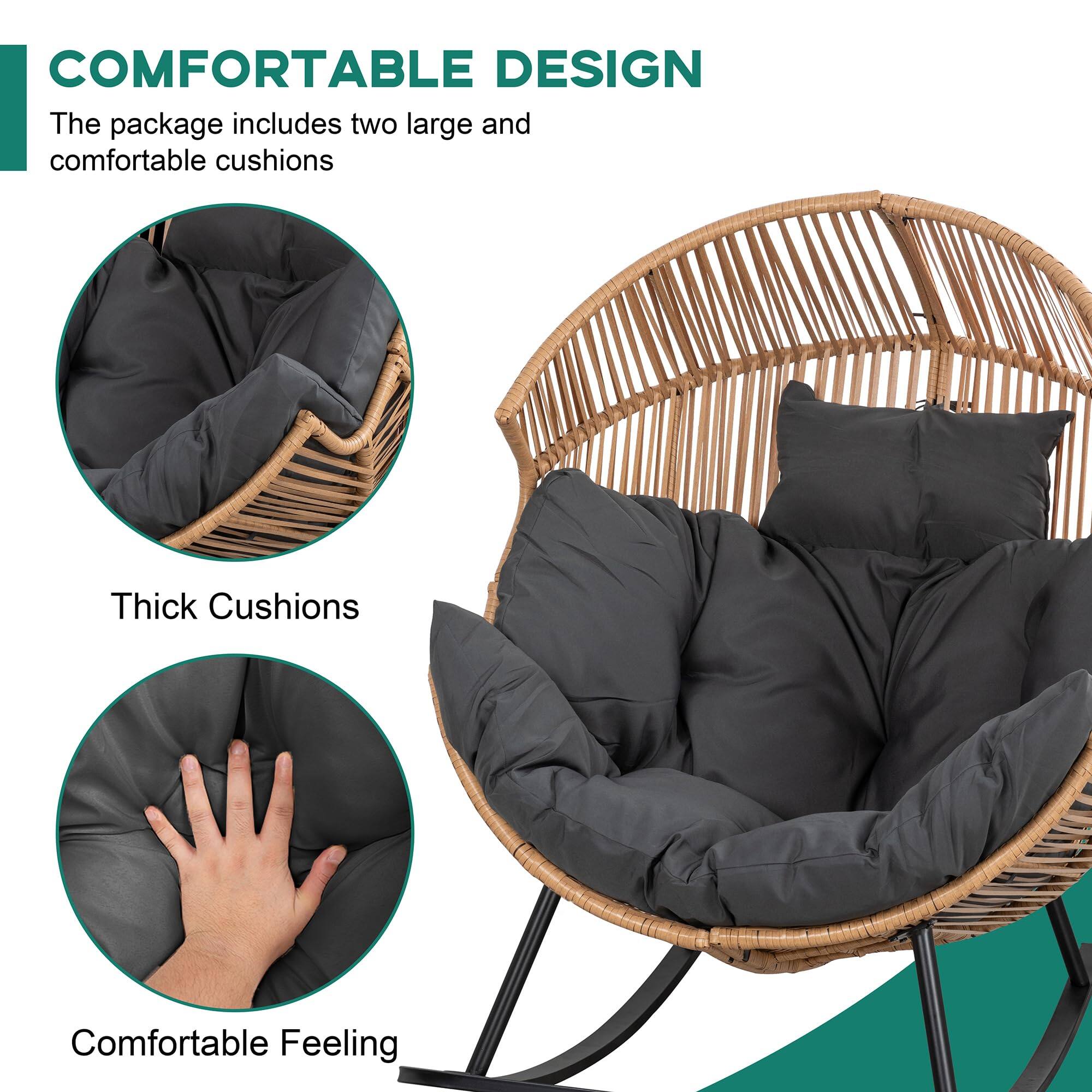 **COMFORTABLE DESIGN**

The package includes two large and comfortable cushions

- Thick Cushions
- Comfortable Feeling