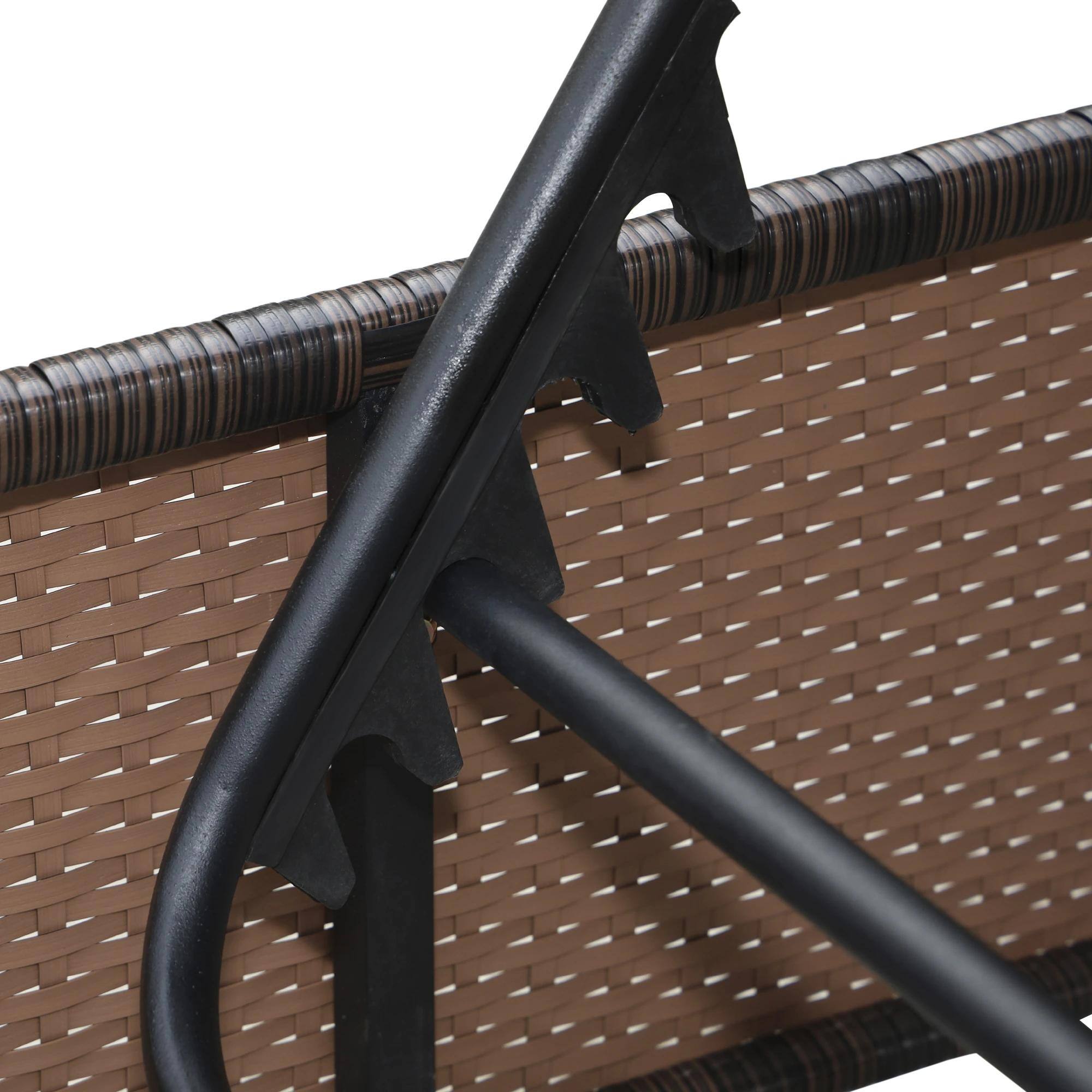 Alt View 1. Resenkos - Resenkos Outdoor Comfort Deluxe Lounge Chairs Set 2-Piece With 5-Level Backrest Adjustment, Thick Cushions, MixedBrown - MixedBrown.