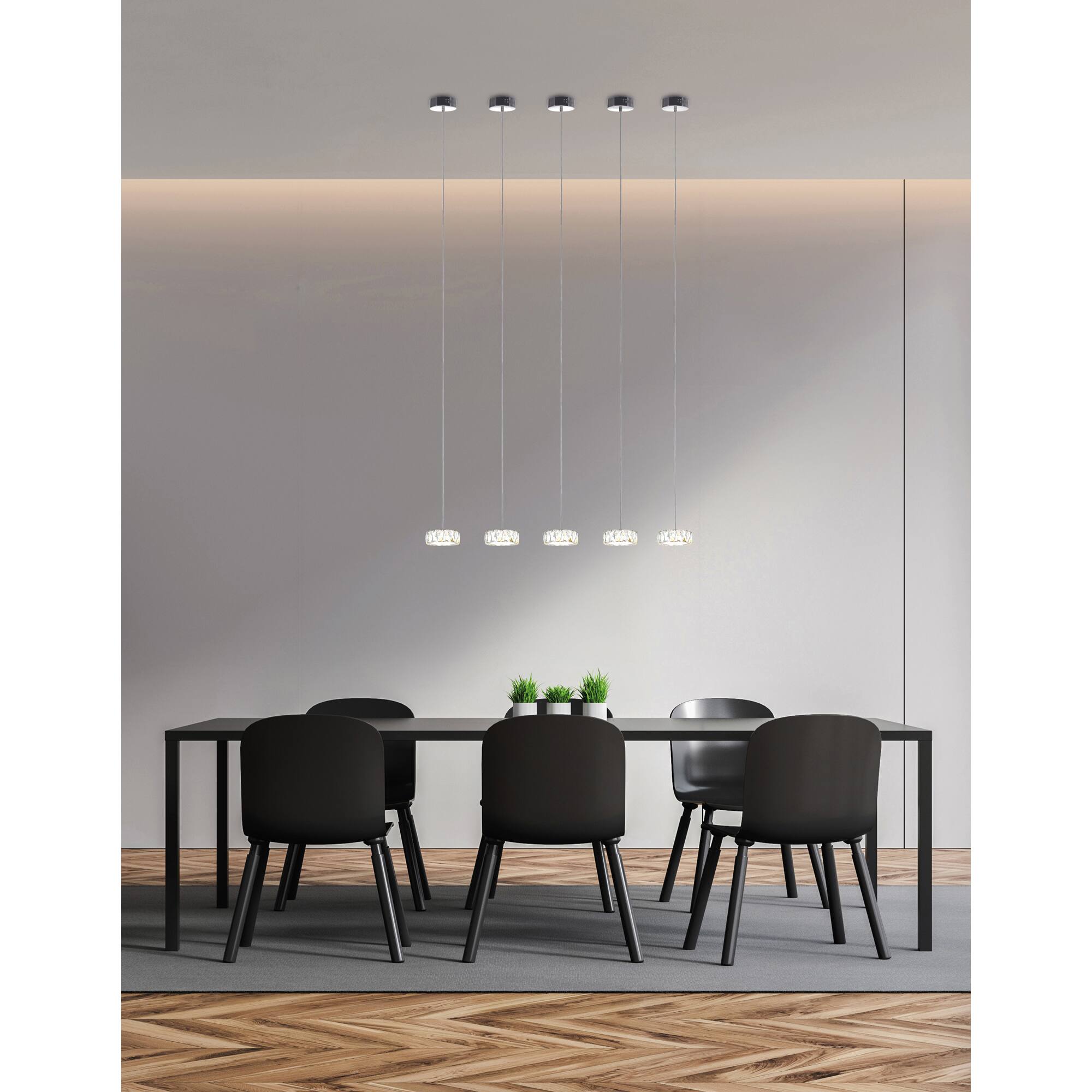 Alt View 4. CWI Lighting - Milan LED Mini Pendant With Chrome Finish - Chrome.