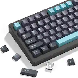 Womier - PBT Keycaps,Cherry Profile Double-Shot Keycap for 60% 65% 75% 100% TKL US Layout Mechanical Keyboard - Gray