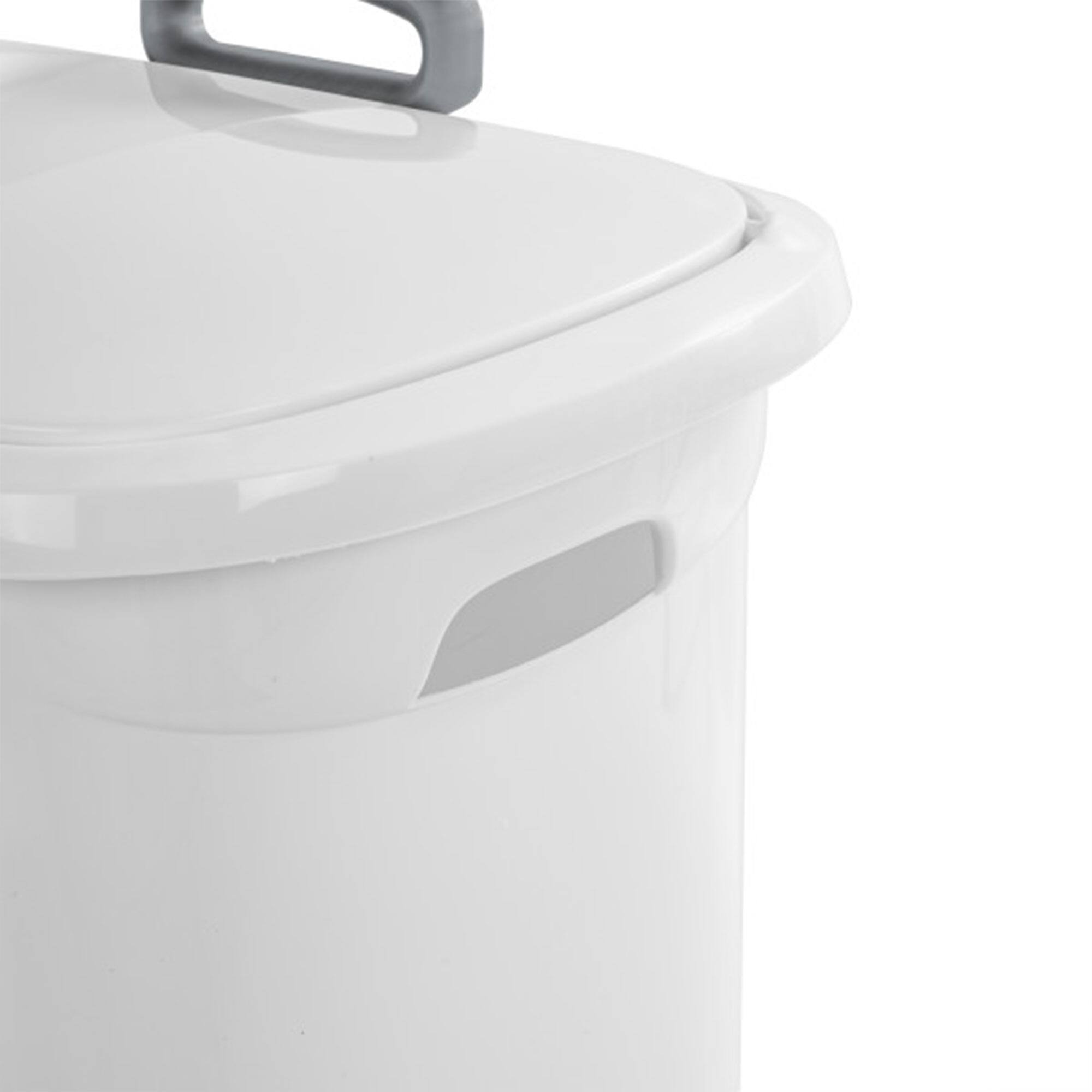 Alt View 5. Sterilite - Sterilite White Laundry Hamper With Lift-Top, Wheels, And Pull Handle, 9 Pack - White.