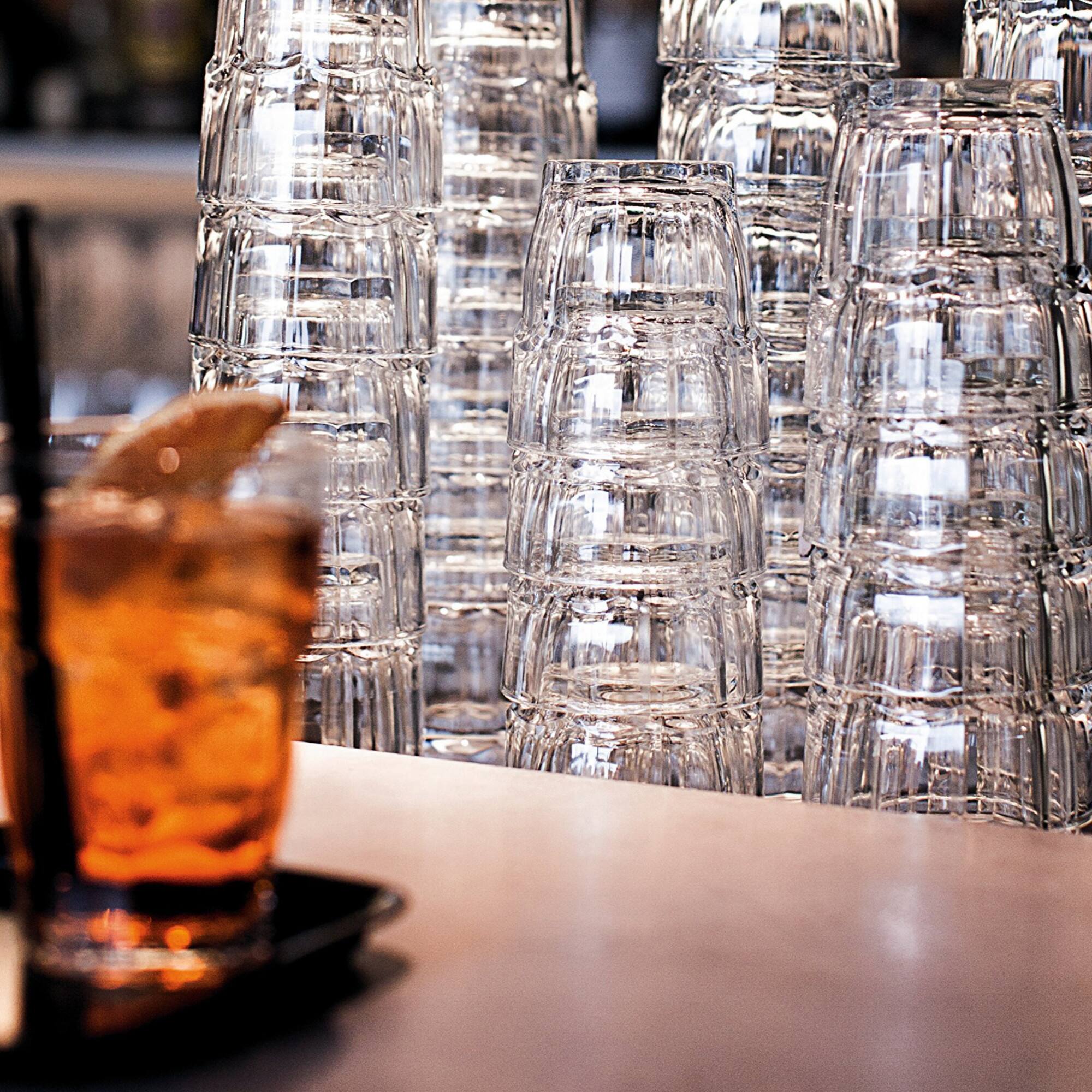 Alt View 4. Bormioli Rocco - Bormioli Rocco Rock Bar Rocks Stackable Beverage Glasses, 9.25 oz, Set of 4 - Clear.