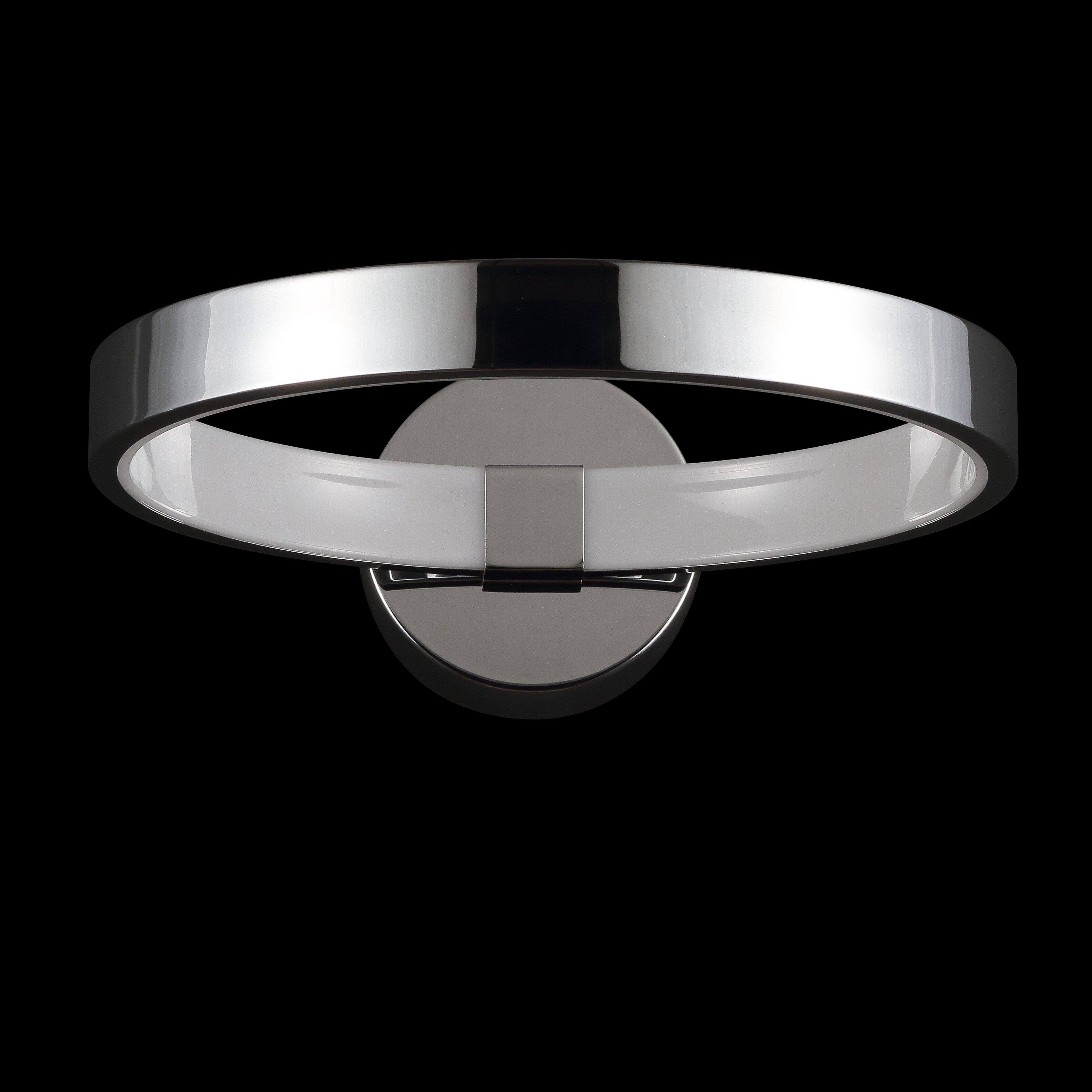 Alt View 9. Jonathan Y - Nathaniel 14" Dimmable Integrated LED Metal Wall Sconce, Chrome - Chrome.
