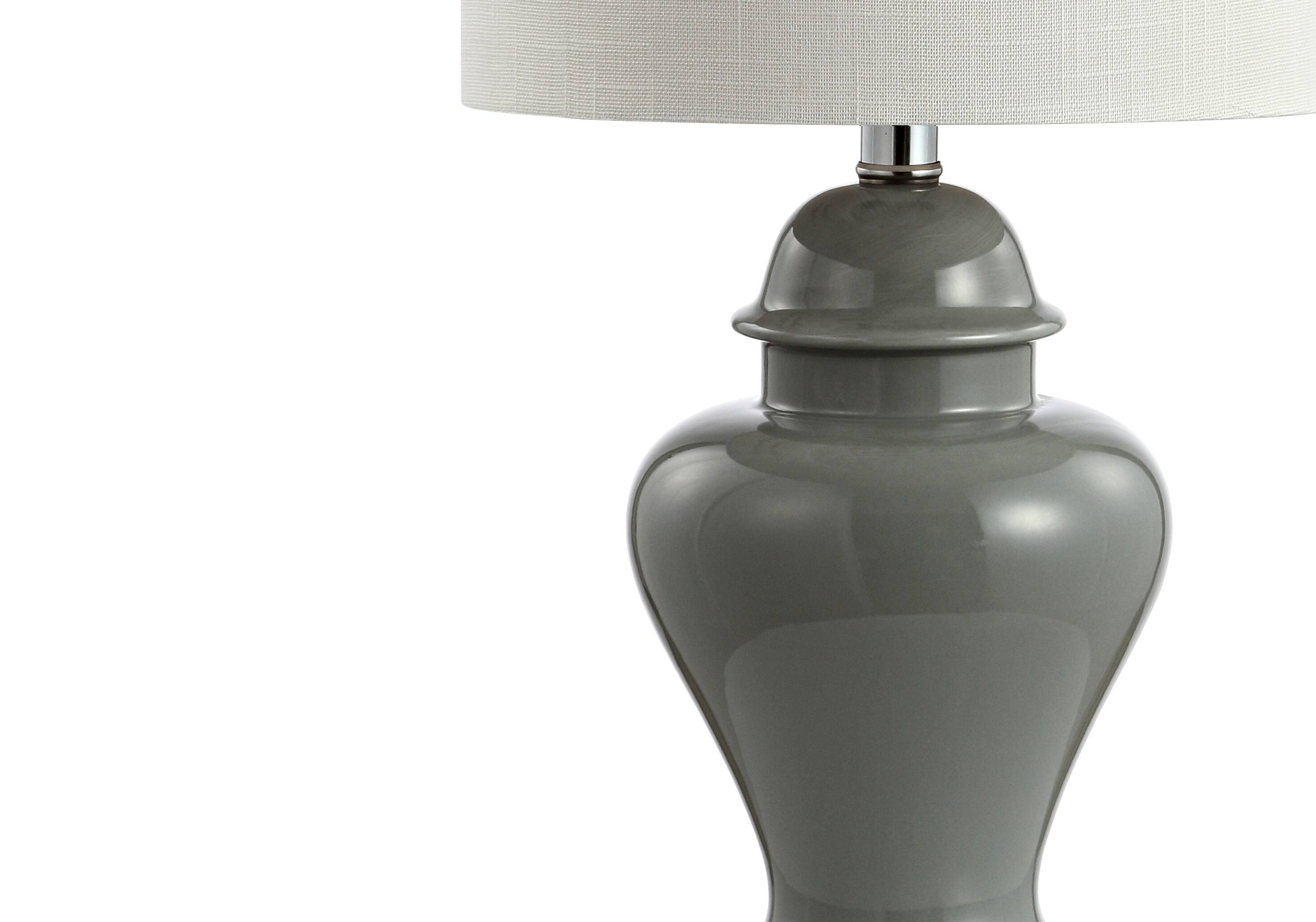 Alt View 6. Jonathan Y - Qin 22" Ceramic/Iron Classic Cottage LED Table Lamp, Gray (Set of 2) - Gray.