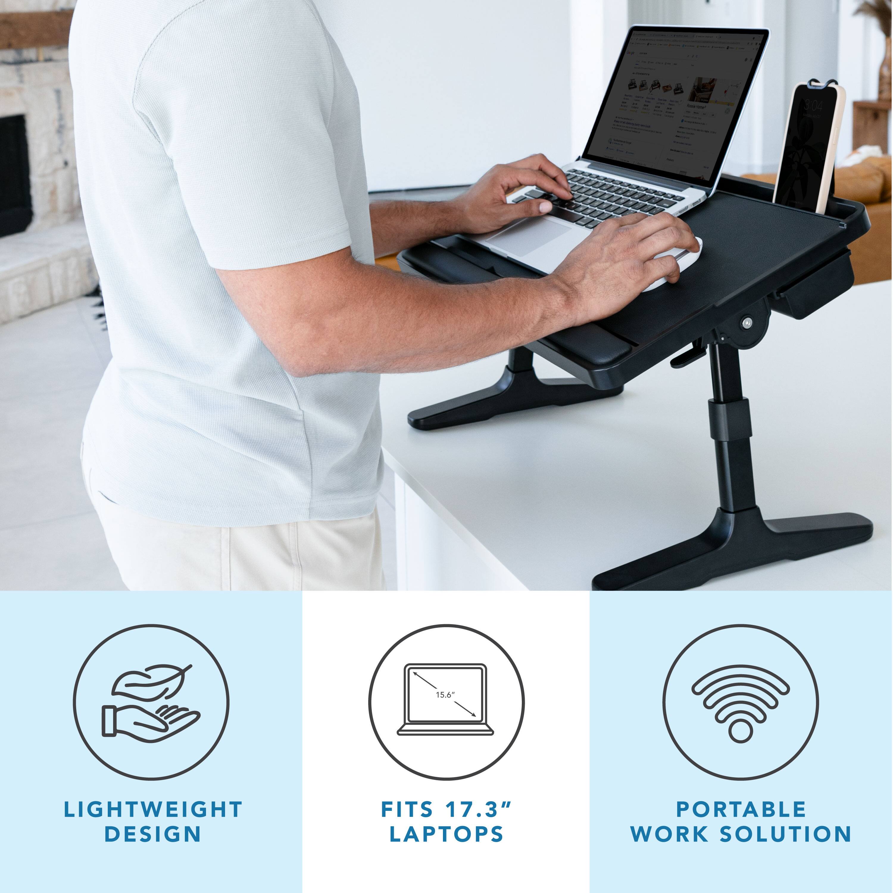 - 15.6" LIGHTWEIGHT DESIGN FITS 17.3" LAPTOPS PORTABLE WORK SOLUTION