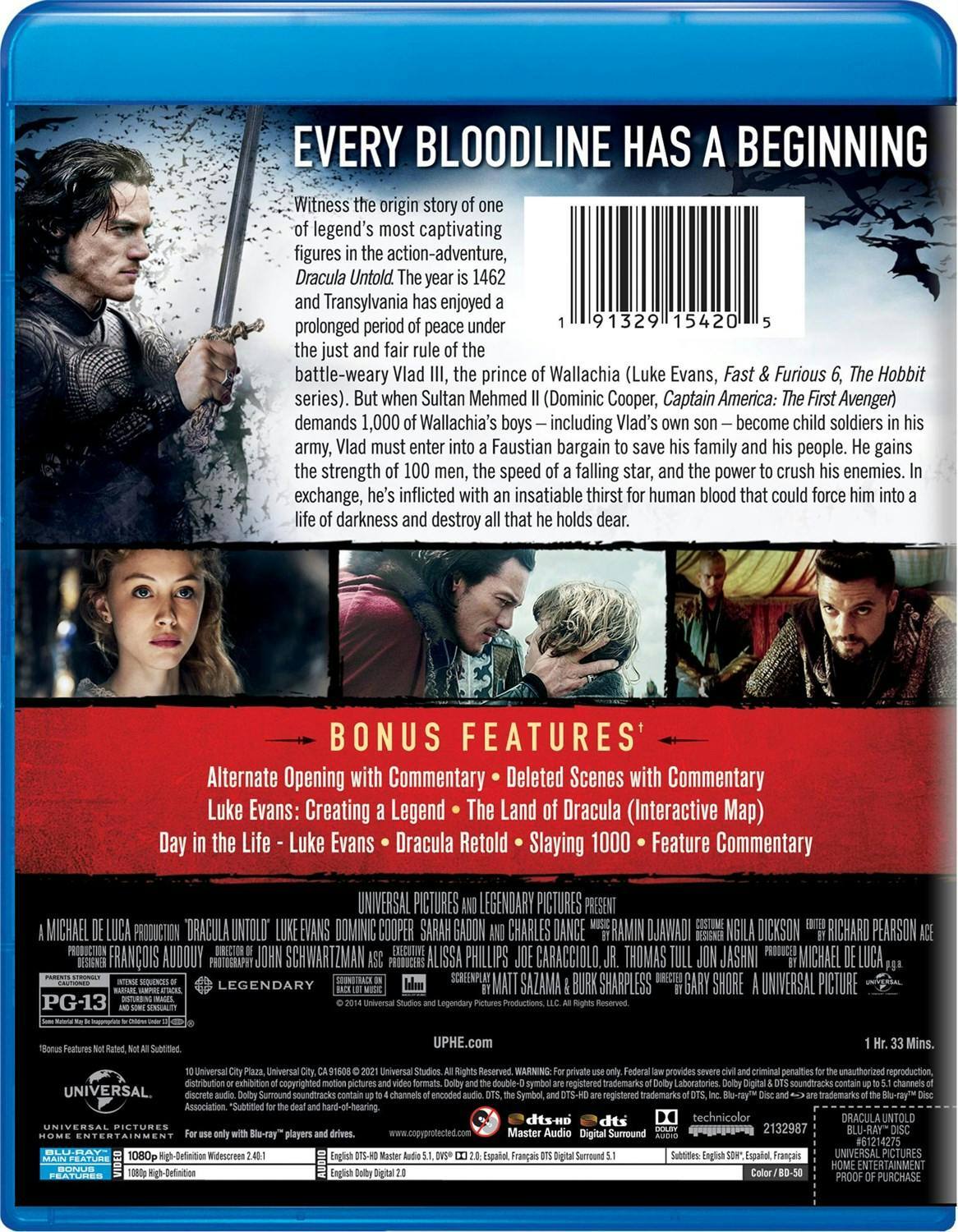 Back. Dracula Untold (Blu-ray New Box Art) [Blu-ray].