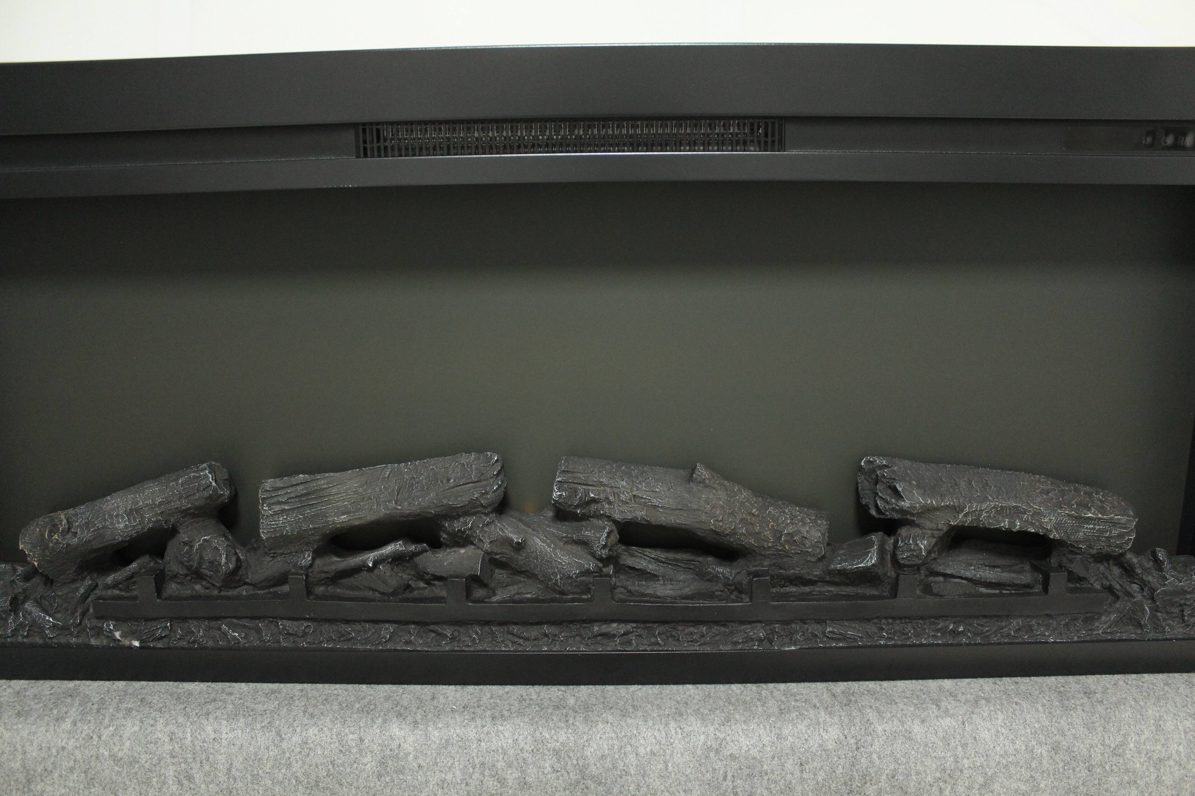 Alt View 6. Tiramisubest - 44 inch wall recessed electric fireplace with remote and Imitation Flame , LED light heater - Antique Black.