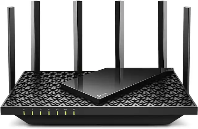 Front. TP-Link - AX5400 Wi-Fi 6 Router Archer AX73 Dual Band Gigabit Wireless Internet Router High-Speed Ax Router - Black.