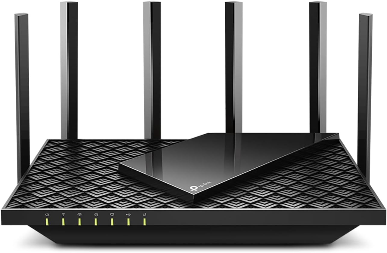 Front. TP-Link - AX5400 Wi-Fi 6 Router Archer AX73 Dual Band Gigabit Wireless Internet Router High-Speed Ax Router - Black.