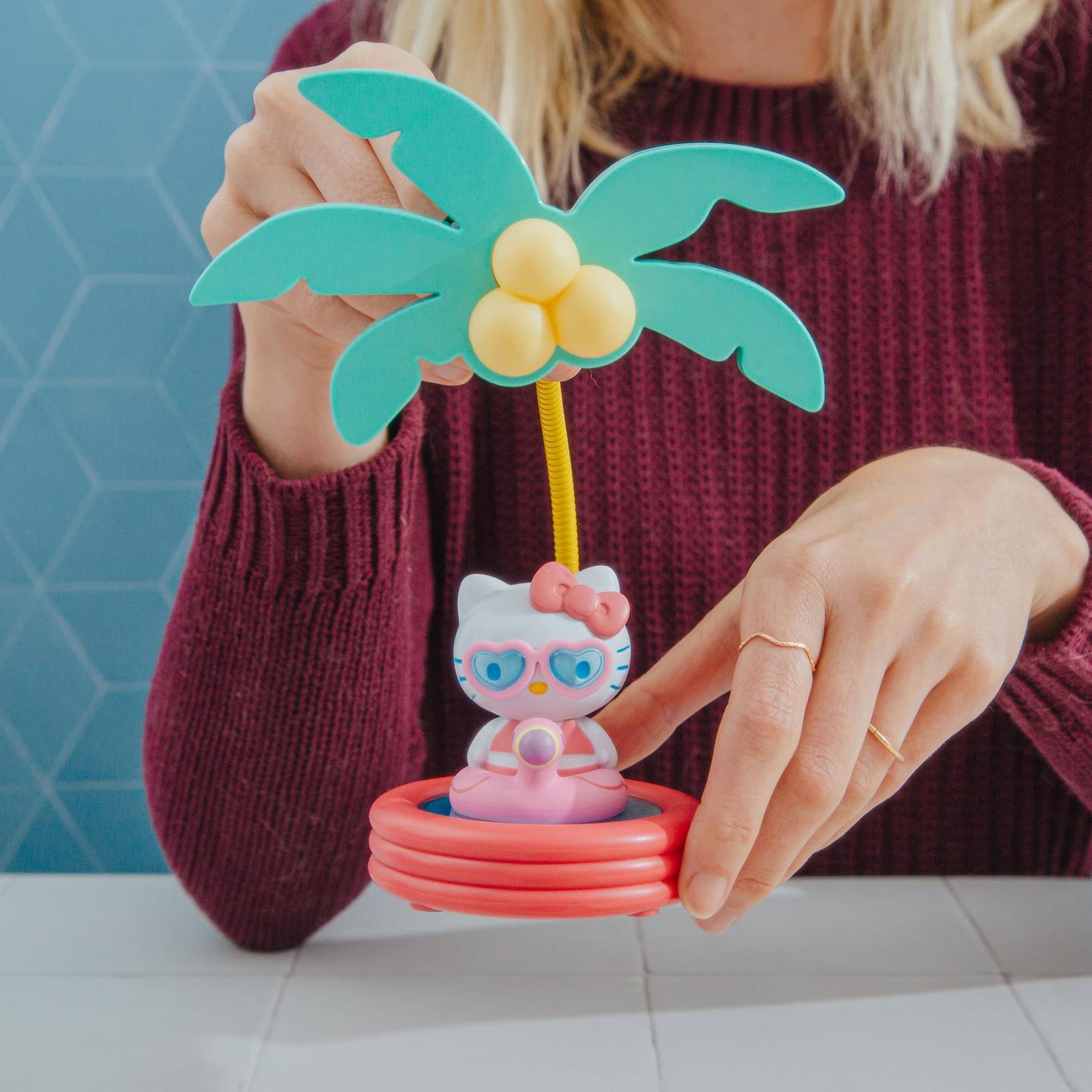 Alt View 4. Ukonic - Sanrio Hello Kitty Pool Party 8-Inch Mini Gooseneck Mood Light - Pink.