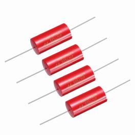 Unique Bargains - 4pcs 6.8uF 250V Axial MKP Film Capacitor for Audio Speaker Crossover Frequency Divider - Red
