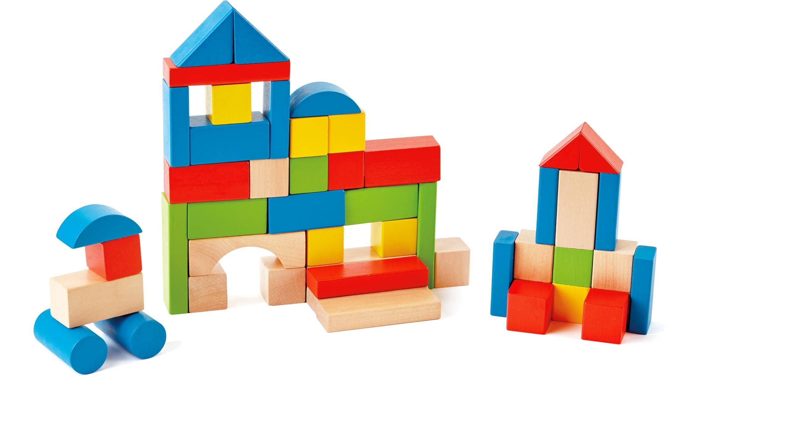 Front. NICHOLAS KLEIN - Maple Wood Building Blocks Stacking Wooden Block Educational Set For 50 Brightly Colored Pieces In Assorted... - Default.