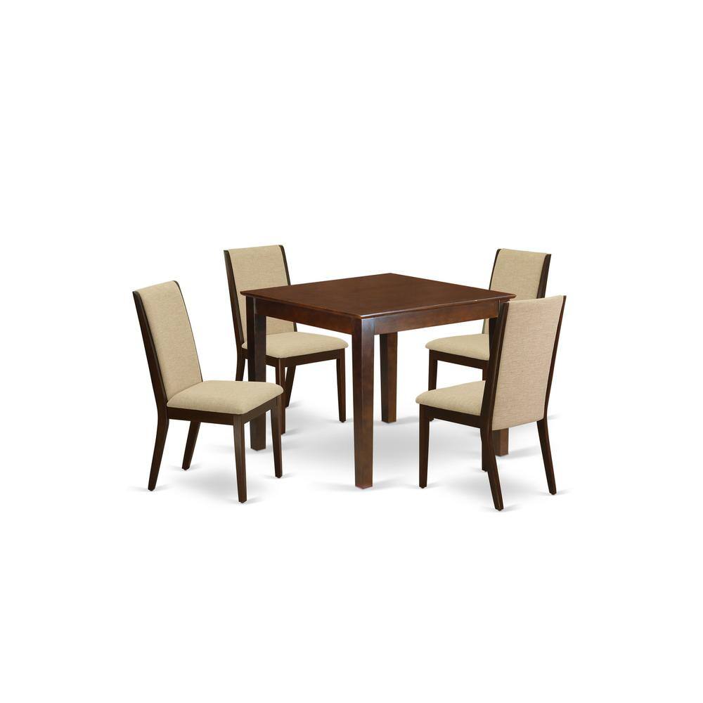 Back. East West Furniture - Dining Room Set Mahogany - Brown.