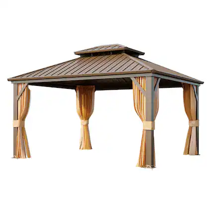 Front. U-HOMY - 12'x14' Hardtop Aluminum - Aluminum Finish.