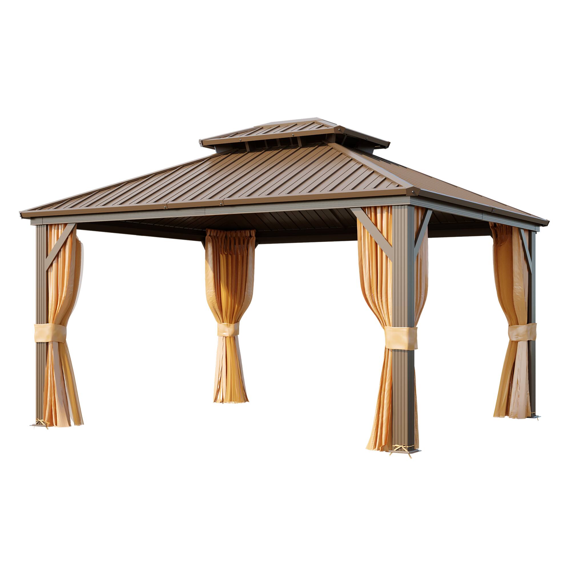 U-HOMY - 12'x14' Hardtop Aluminum - Aluminum Finish