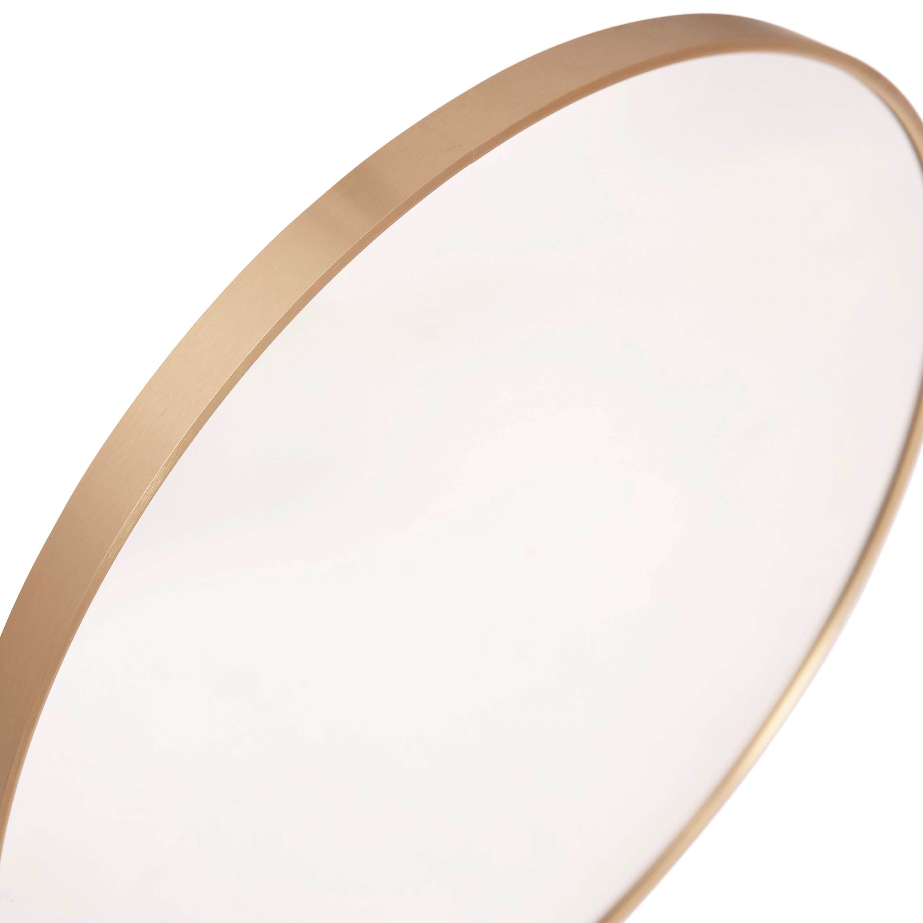 Alt View 8. Emma + Oliver - Metal Wall Mounted Mirror with Oxidized Finish for a Distressed Look, 4mm Silvered Back and Anti-Shatter Safety Film - Gold.