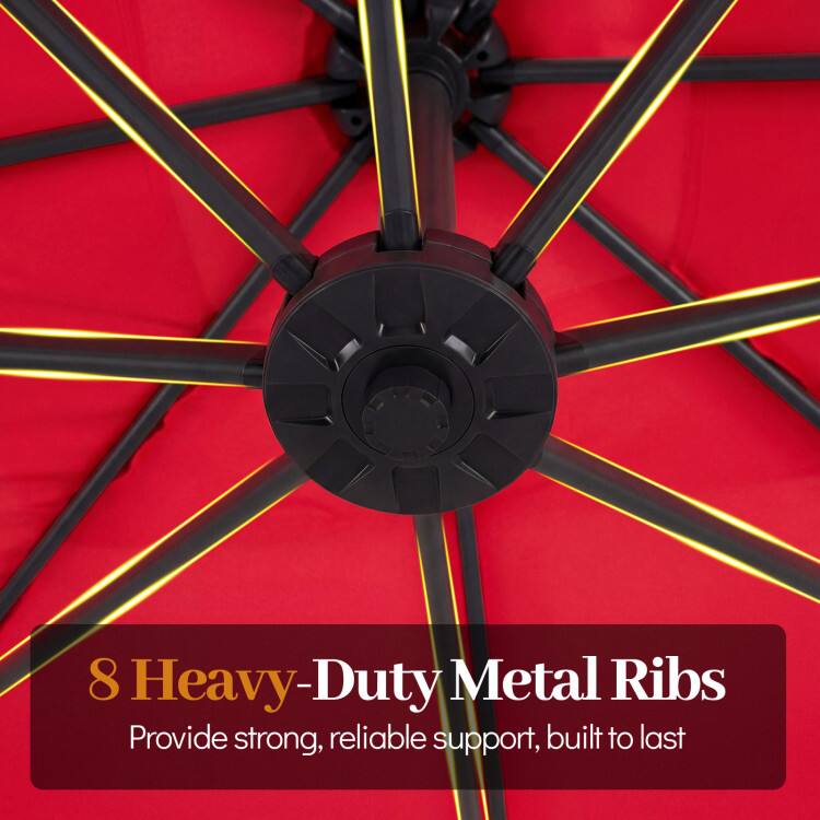 8 Heavy-Duty Metal Ribs Provide strong, reliable support, built to last