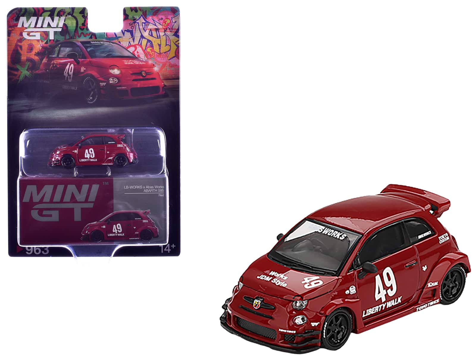 "True Scale Miniatures - ABARTH 595 #49 ""LB-Works x Abas Works"" Red Limited Edition 1/64 Diecast Model Car by Mini GT" price history on PriceWatchPro