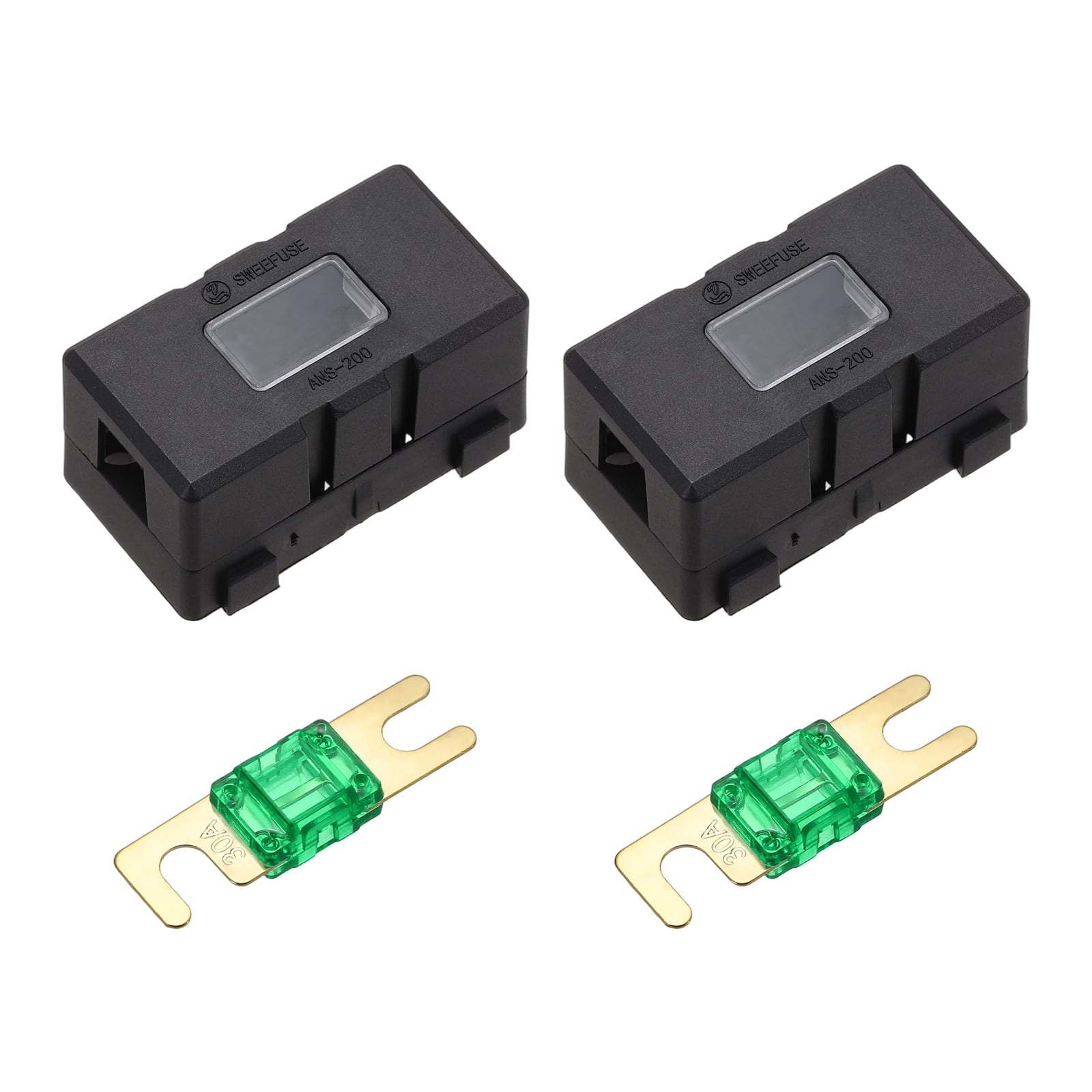 Unique Bargains - 2pcs 200A 125V ANL Fuse Holder Kit, 30A Fuse Inline Block Box for Automotive Marine Audio Video System - Green price history on PriceWatchPro